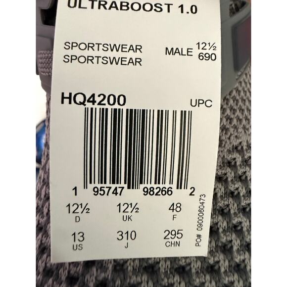 adidas UltraBoost 1.0 DNA Gray White Running Shoes Men\'s 13 HQ4200